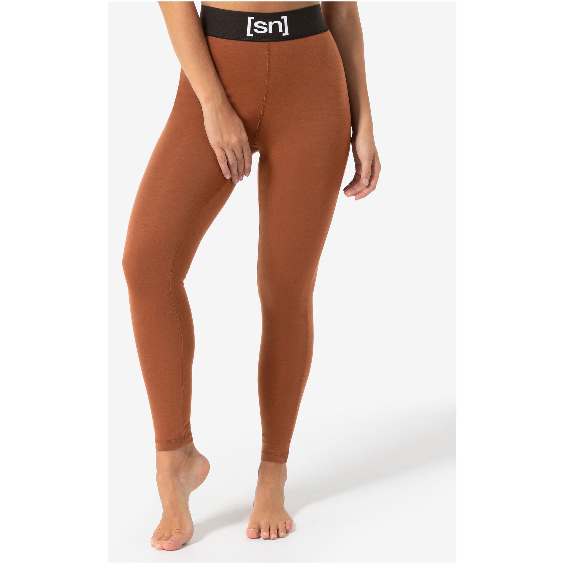 Legginsy termoaktywne damskie brązowe M