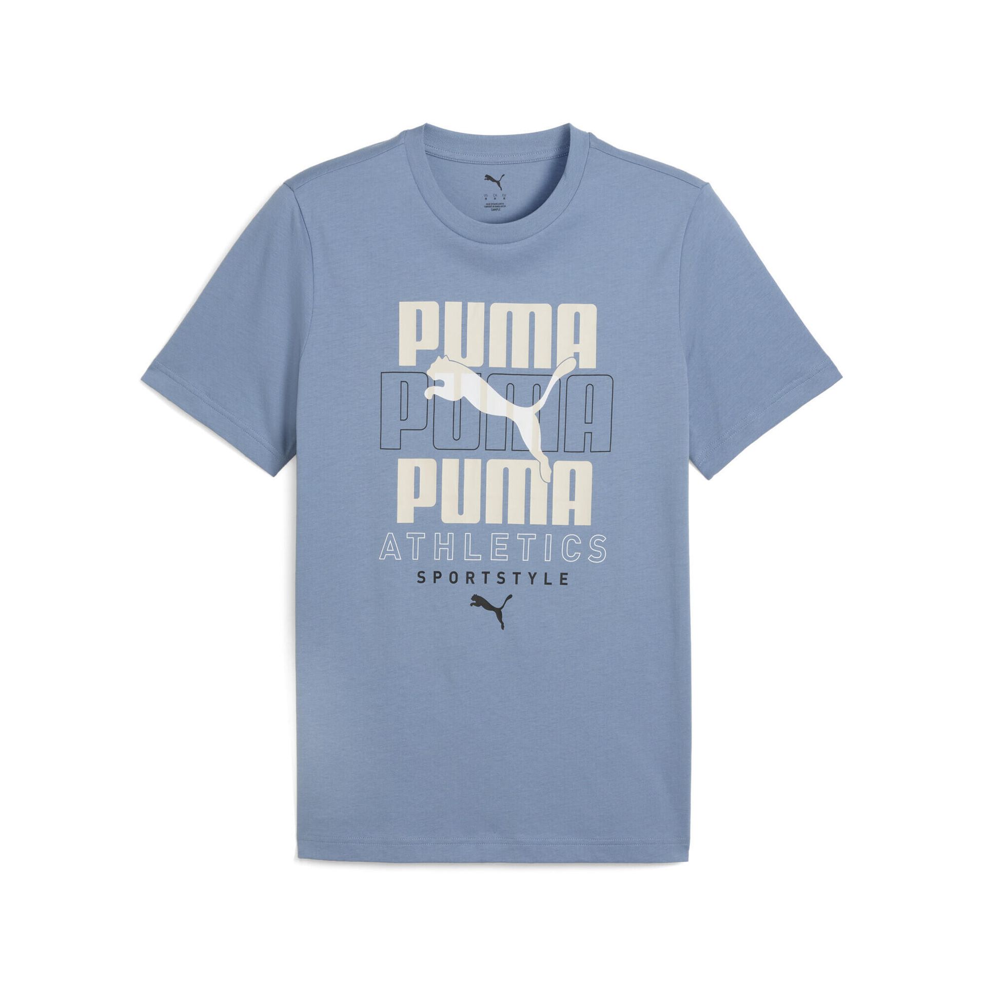 Męska koszulka z nałożonymi na siebie grafikami PUMA Cool Blue