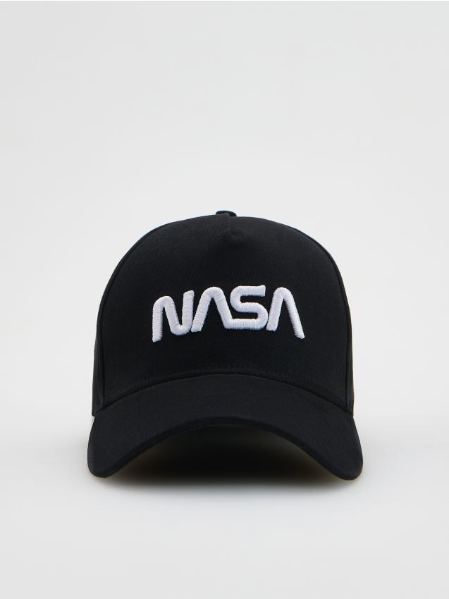 Reserved - Czapka baseball z napisem NASA - czarny