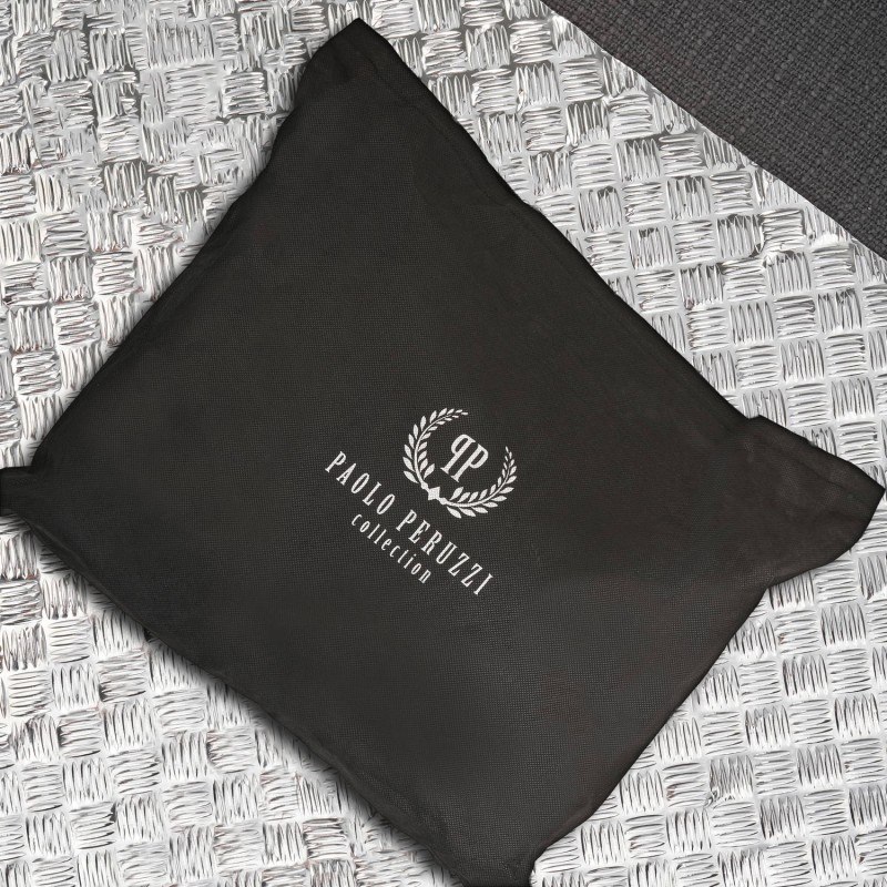 Saszetka męska skórzana na ramię z tłoczeniem typu carbon brązowa Paolo Peruzzi AL-19-BR