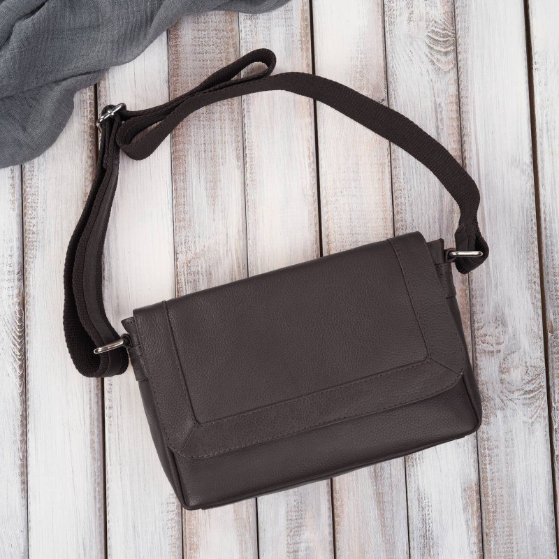 Torebka damska mała listonoszka skórzana na ramię brązowa Paolo Peruzzi E-35-BR