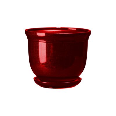 Doniczka ceramiczna z podstawką grecka 13 x 15,5 cm czerwony połysk symbol 643