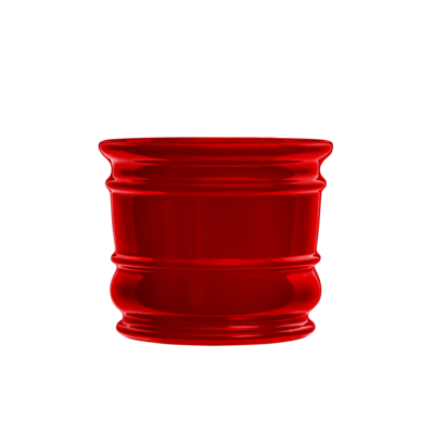 Doniczka ceramiczna z podstawką beczka czerwony 24 x 27,5 cm