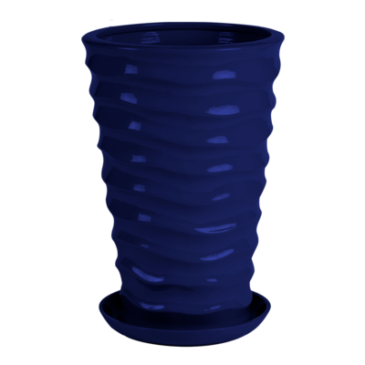 Doniczka ceramiczna z podstawką irma duna 43 x 28 cm granatowy połysk symbol A-3014