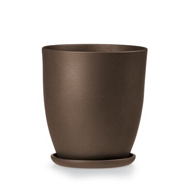 Doniczka klasik wysoki 4 brąz struktura 24,5 x 26,5 cm