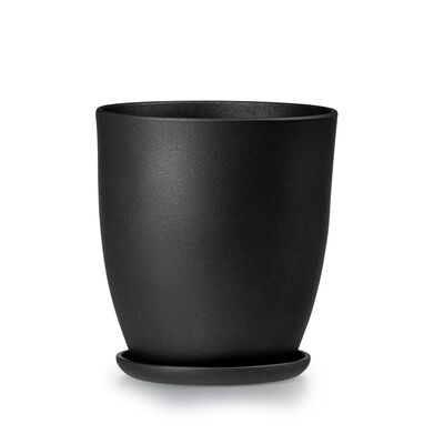 Doniczka klasik wysoki 3 czarny struktura 20 x 22 cm