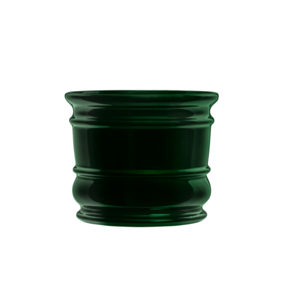 Doniczka ceramiczna z podstawką beczka zielony 18 x 20 cm