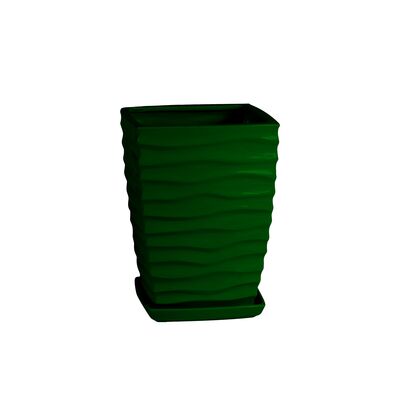 Doniczka ceramiczna z podstawką kwadrat duna 40 x 29 cm zielony połysk symbol 042