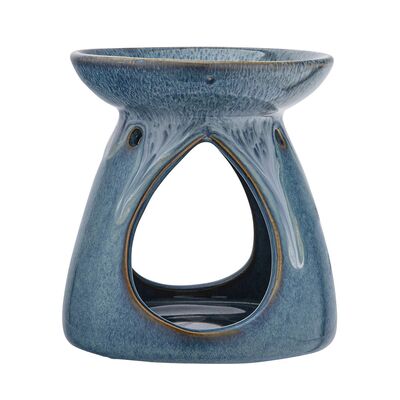 Kominek zapachowy porcelanowy 9,5 x 9,5 x 10,5 cm niebieski