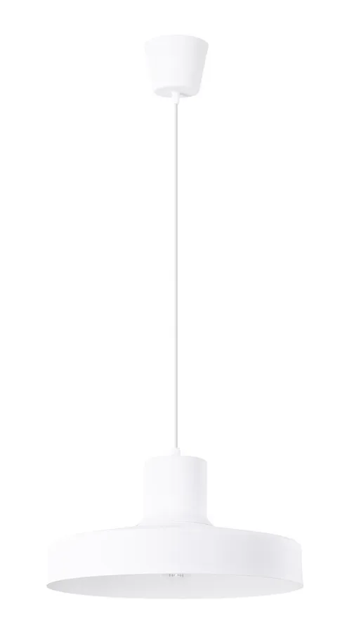 Biała loftowa lampa wisząca z okrągłym kloszem - J112-Lystra