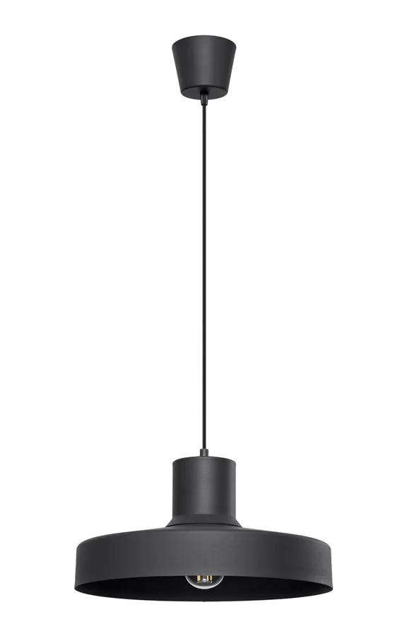 Czarna okrągła lampa wisząca - J112-Lystra