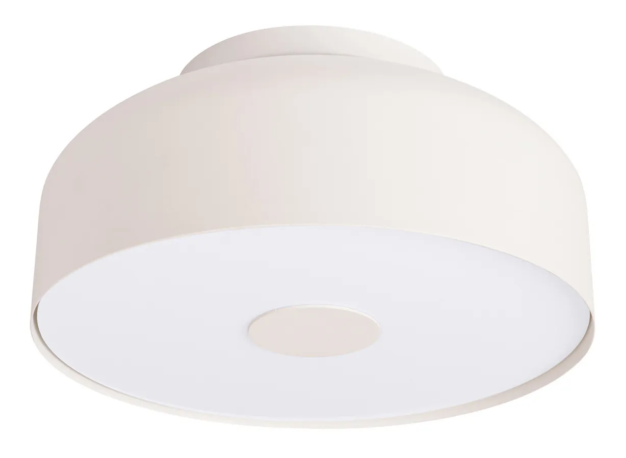 Beżowy plafon sufitowy z metalowym okrągłym kloszem H4-A06