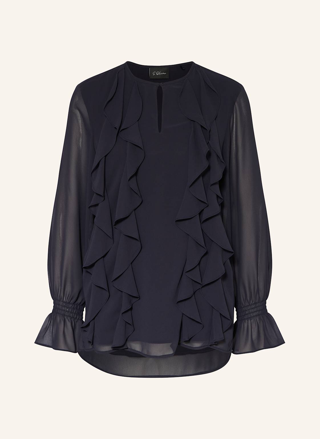 S.Oliver Black Label Bluzka Z Wolantami blau