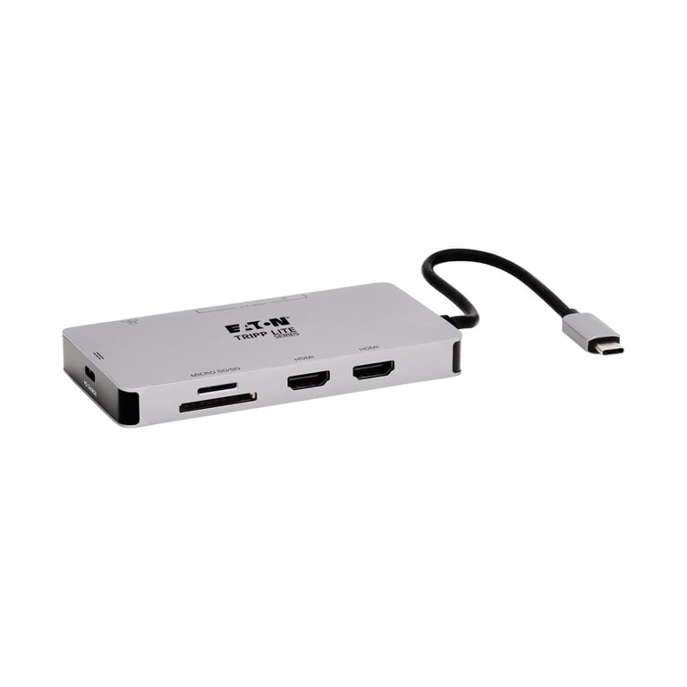 Tripp Lite U442-DOCK8G-GG stacja dokująca Przewodowa USB 3.2 Gen 1 (3.1 Gen 1) Type-C Czarny, Szary U442-DOCK8G-GG