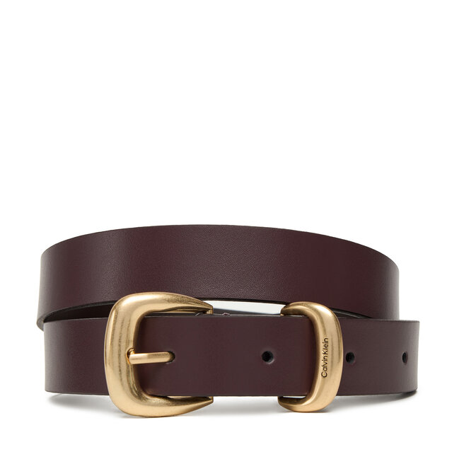 Pasek Damski Calvin Klein Sarah 2 Piece Logo Buckle Belt LV04K7012G Brązowy