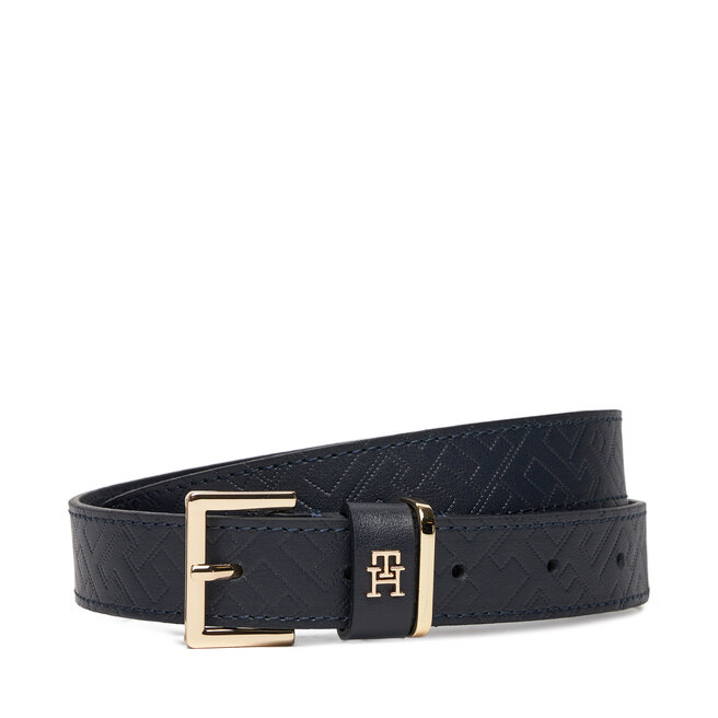 Pasek Damski Tommy Hilfiger Th Square 2.5 Mono Go AW0AW17974 Granatowy