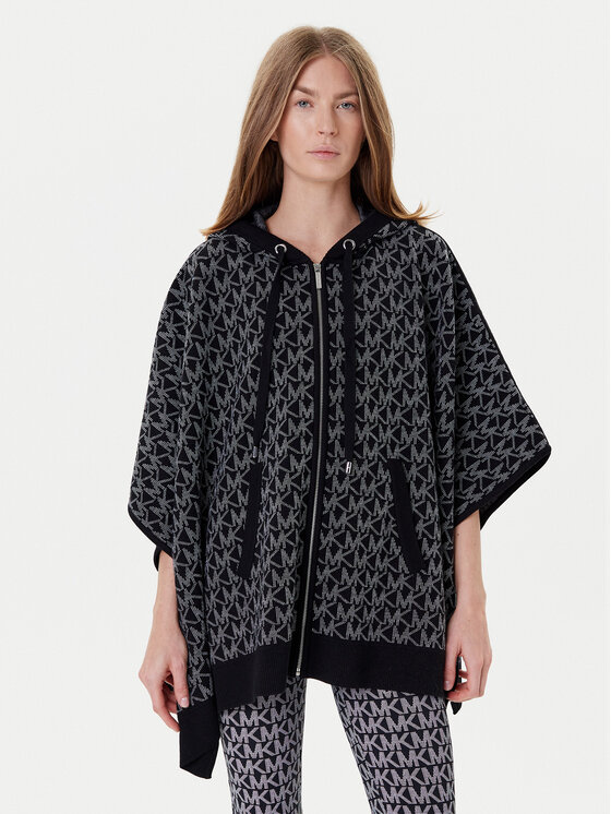 MICHAEL Michael Kors Ponczo MT561CCK87 Czarny Relaxed Fit
