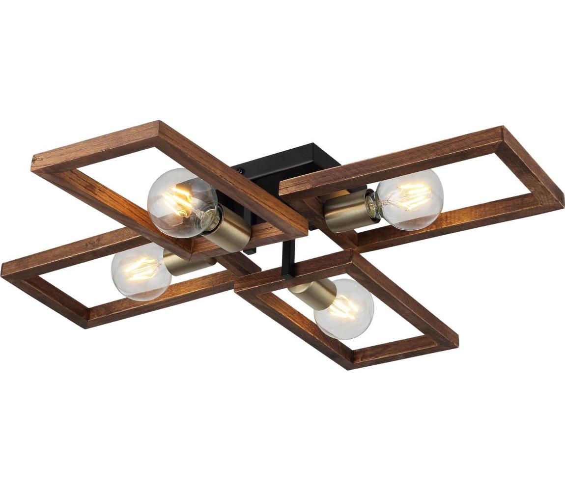 Lampa sufitowa ERA 4xE27/40W/230V brązowa
