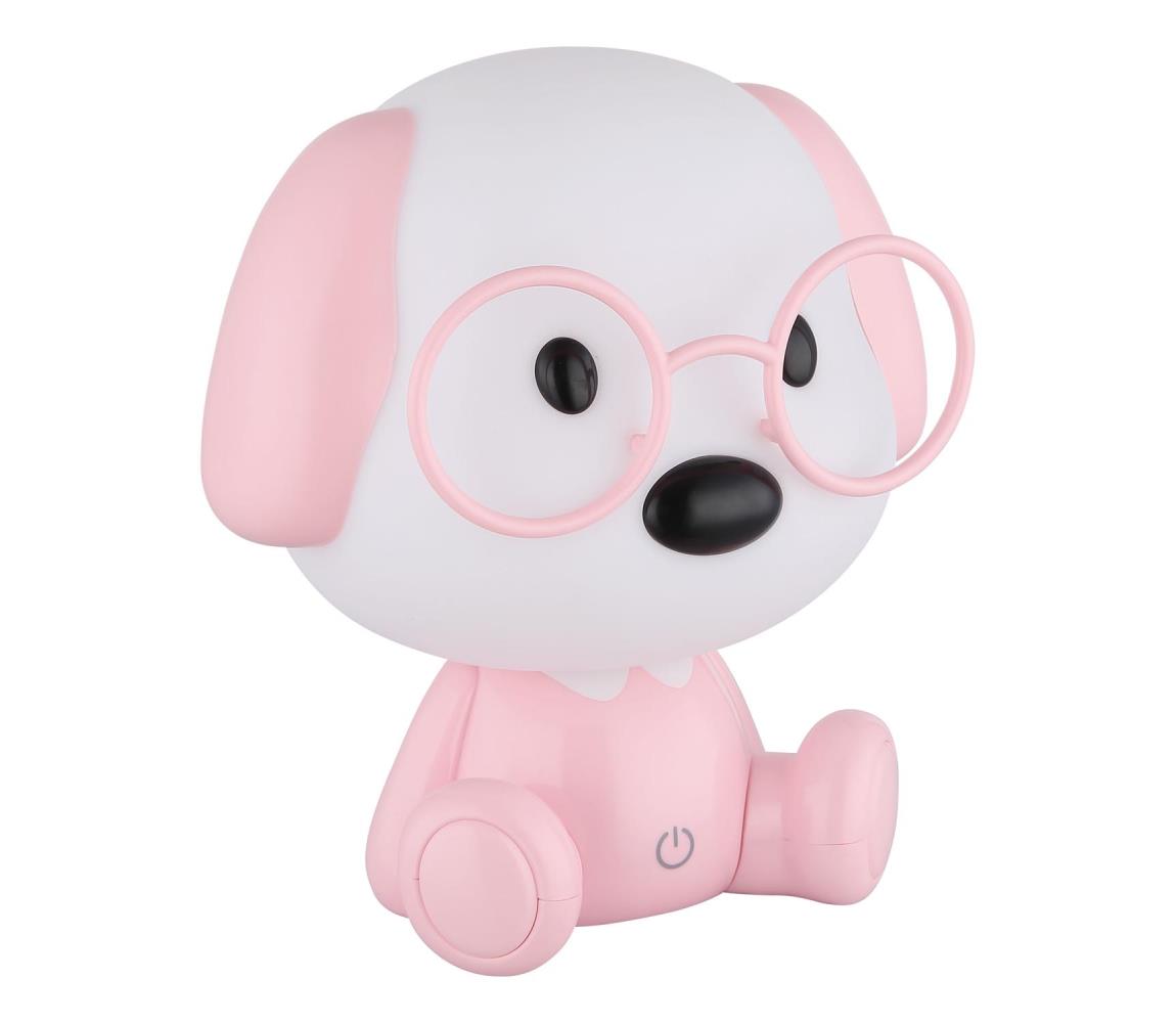 Globo 21761P - LED Ściemnialna akumulatorowa dziecięca lampka nocna PUPPY 1W/5V 500 mAh różowa