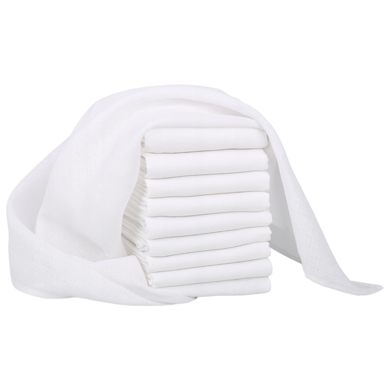 Bocioland, pieluchy tetrowe 115 g/m2, białe, 60 x 80 cm, 10 sztuk