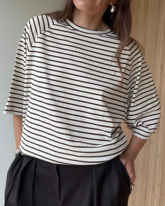 T-shirt Chillout choclate stripes bawełna