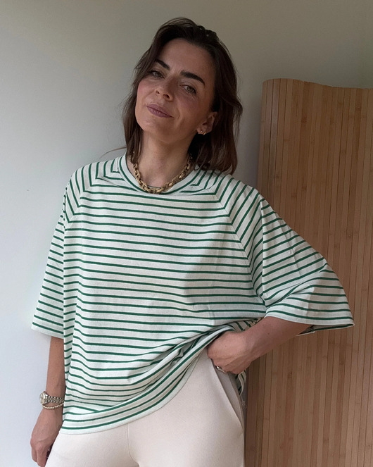 T-shirt Chillout green stripes bawełna