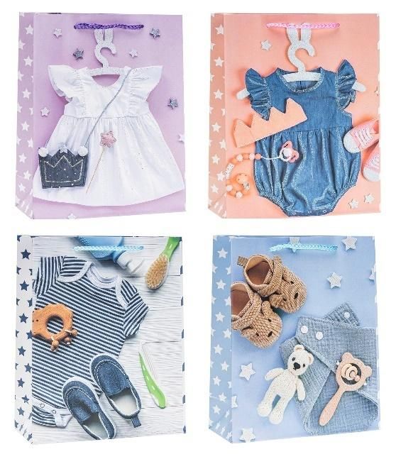 Torebka dziecięce brokat 26x32x10cm mix Rozette - artykuł papierniczy