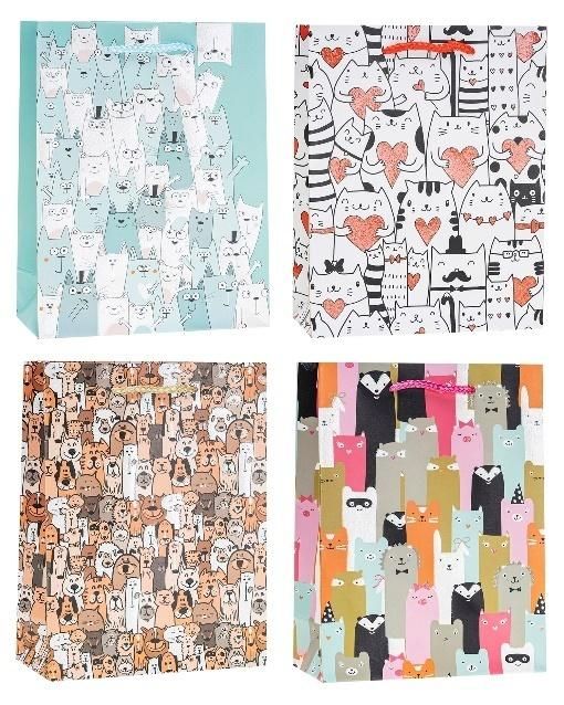 Torebka dziecięce brokat 26x32x10cm mix Rozette - artykuł papierniczy