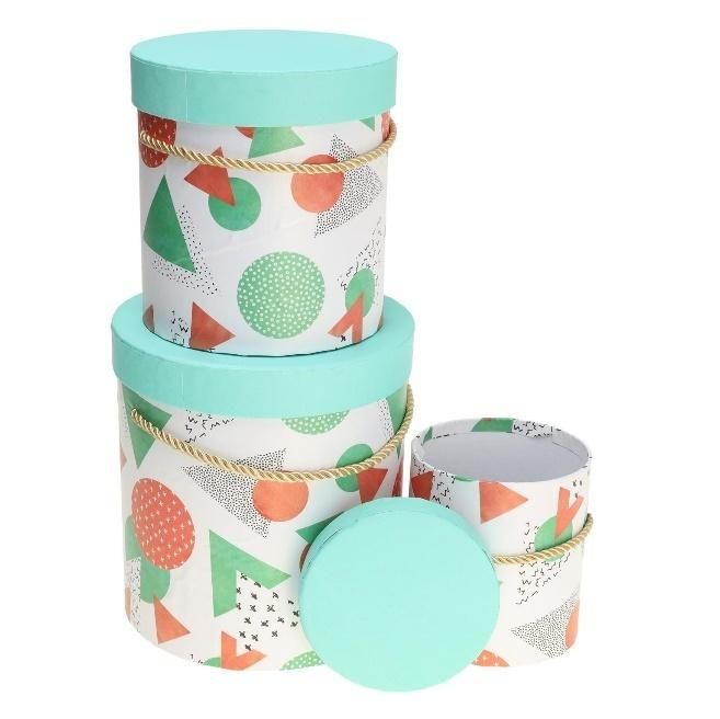 Pudełko Flower Box 3szt zielony Rozette