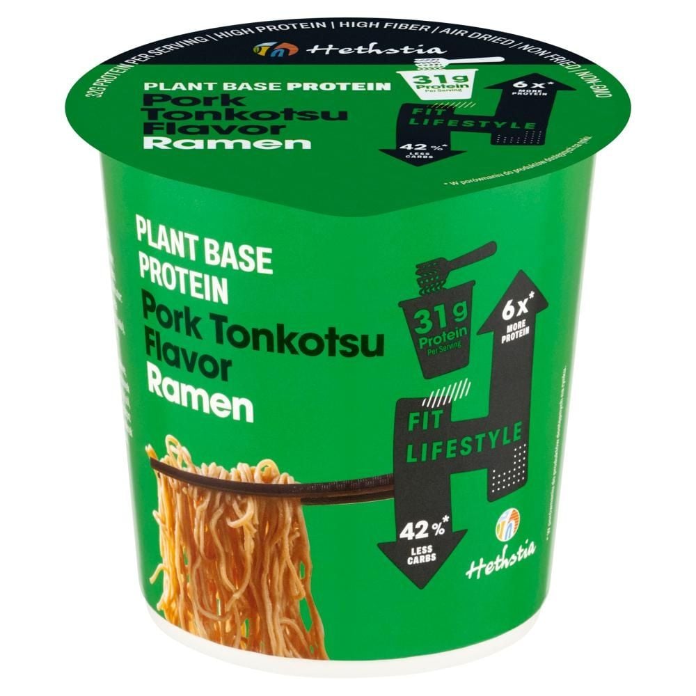 Hethstia Danie błyskawiczne wysokobiałkowe z makaronem ramen o smaku tonkotsu 62 g