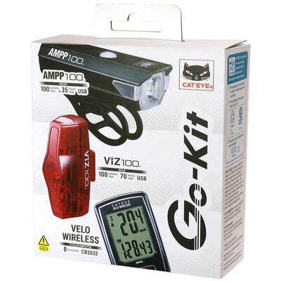Zestaw lampek rowerowych CATEYE HL-EL041RC + TL-LD800B CC-VT230W