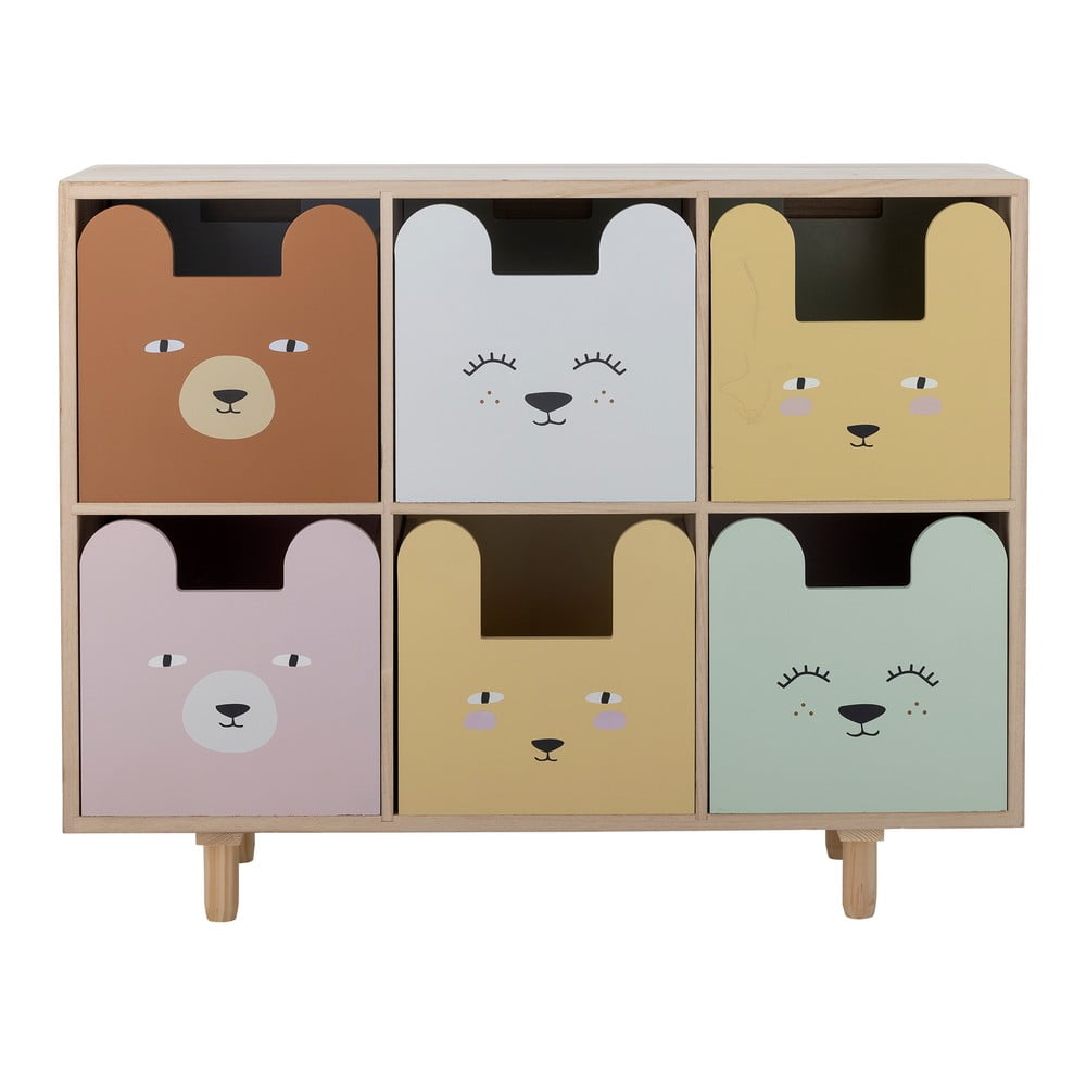 Niska komoda dziecięca z litego drewna paulowni w naturalnym kolorze 25,5x88,5 cm Calle – Bloomingville Mini