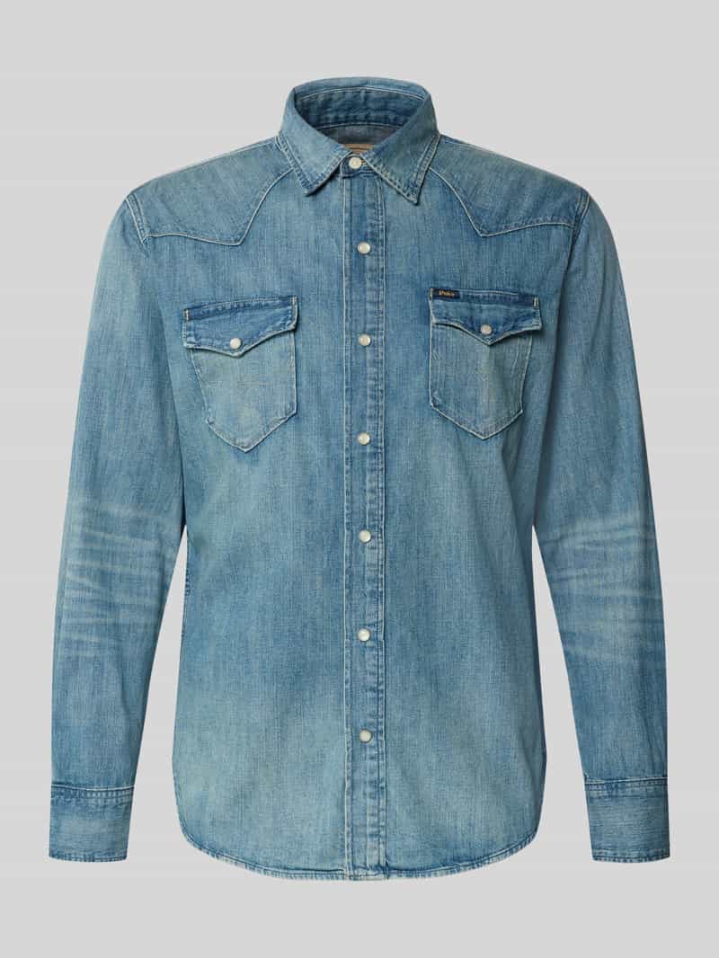 Koszula jeansowa o kroju regular fit z kołnierzykiem typu kent model ‘Icon’