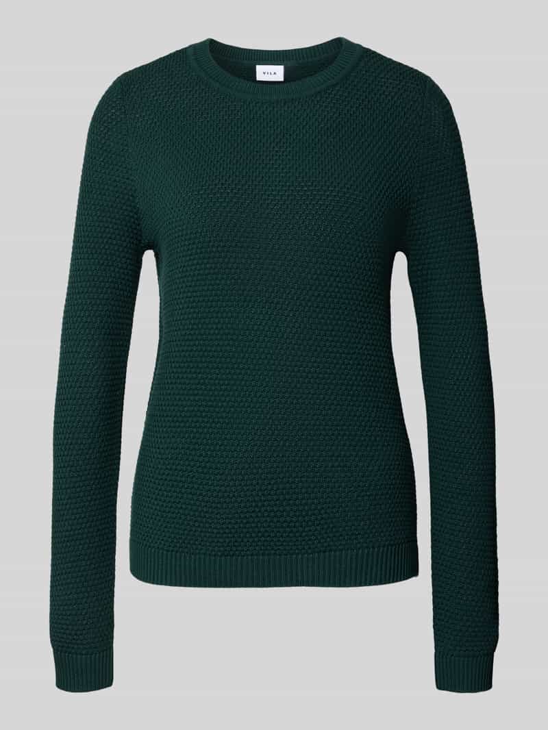 Sweter z dzianiny z prążkowanymi wykończeniami model ‘dalo’