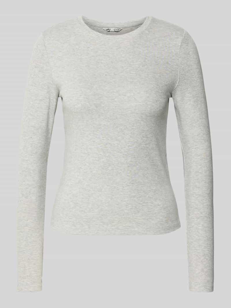 Bluzka z długim rękawem o kroju slim fit z mieszanki bawełny model ‘RILEY’