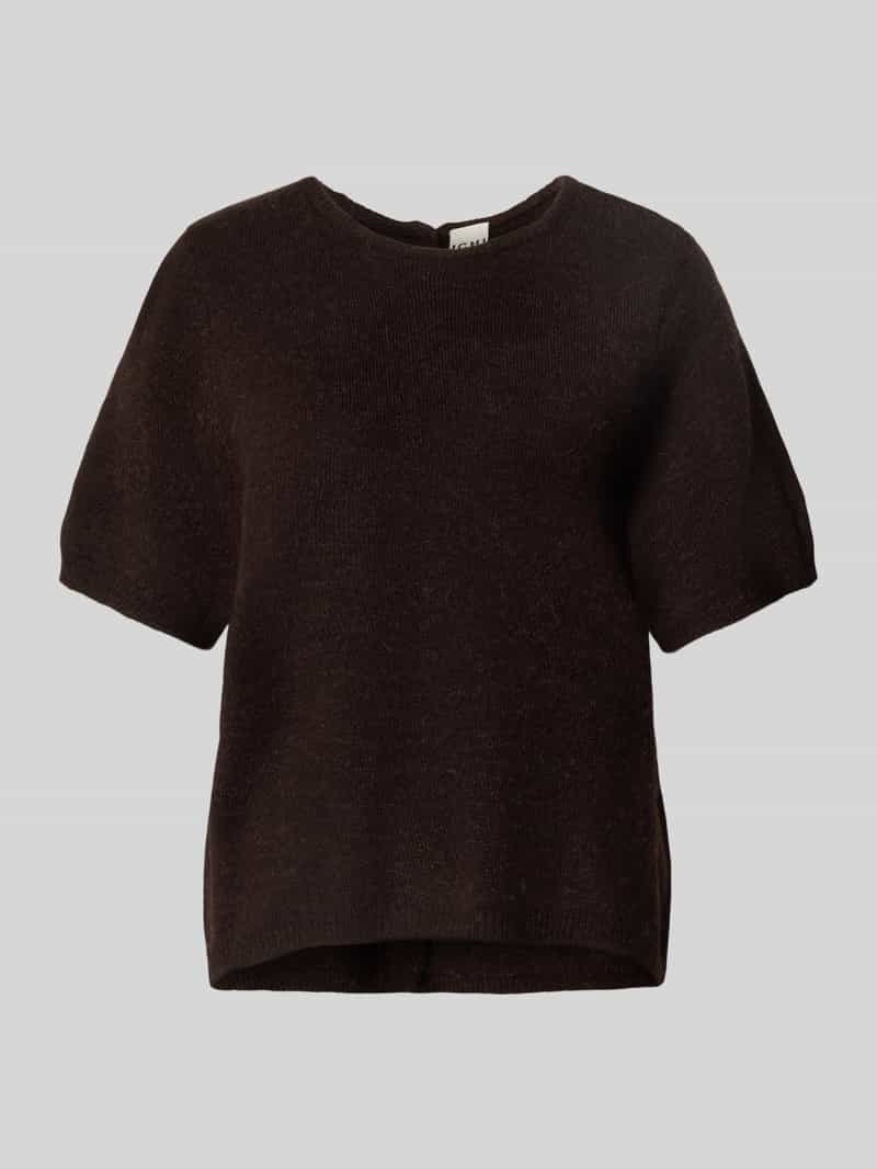 Sweter z dzianiny z okrągłym dekoltem model ‘KAMARA’