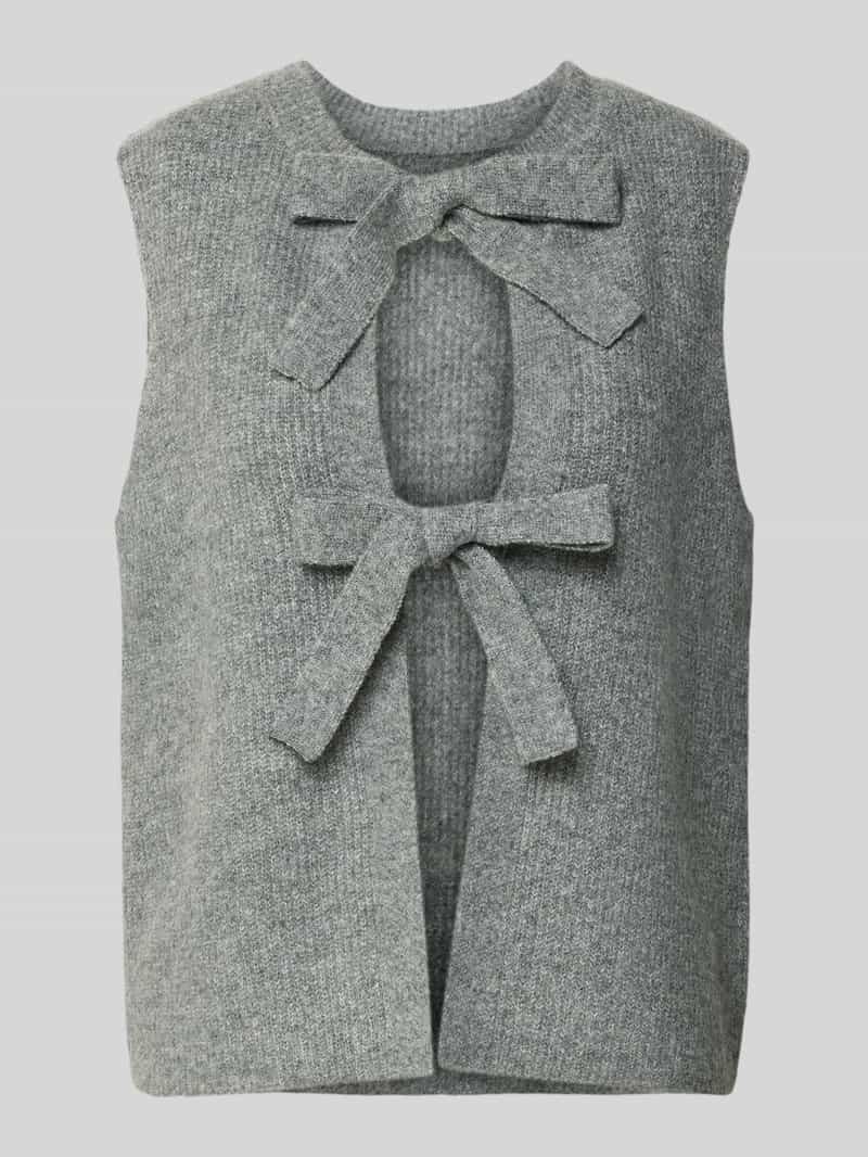 Kamizelka dzianinowa o kroju regular fit z wiązaniem model ‘SILLY’