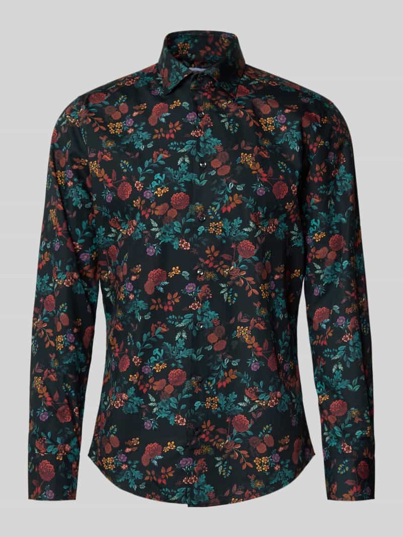 Koszula casualowa o kroju slim fit z kwiatowym nadrukiem na całej powierzchni model ‘New’