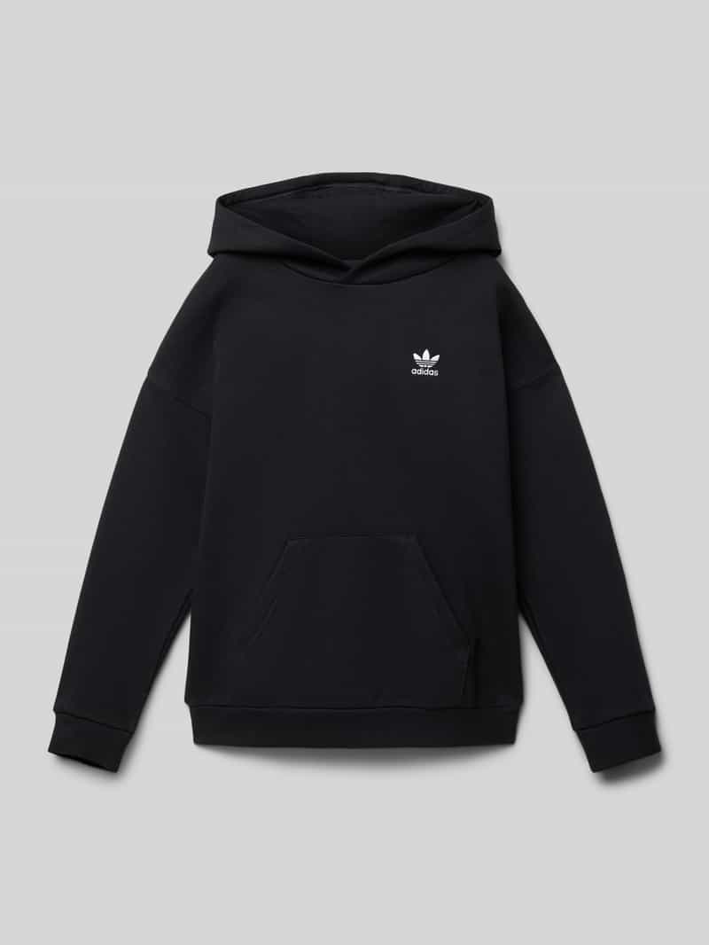 Bluza o luźnym kroju z kapturem i wyhaftowanym logo