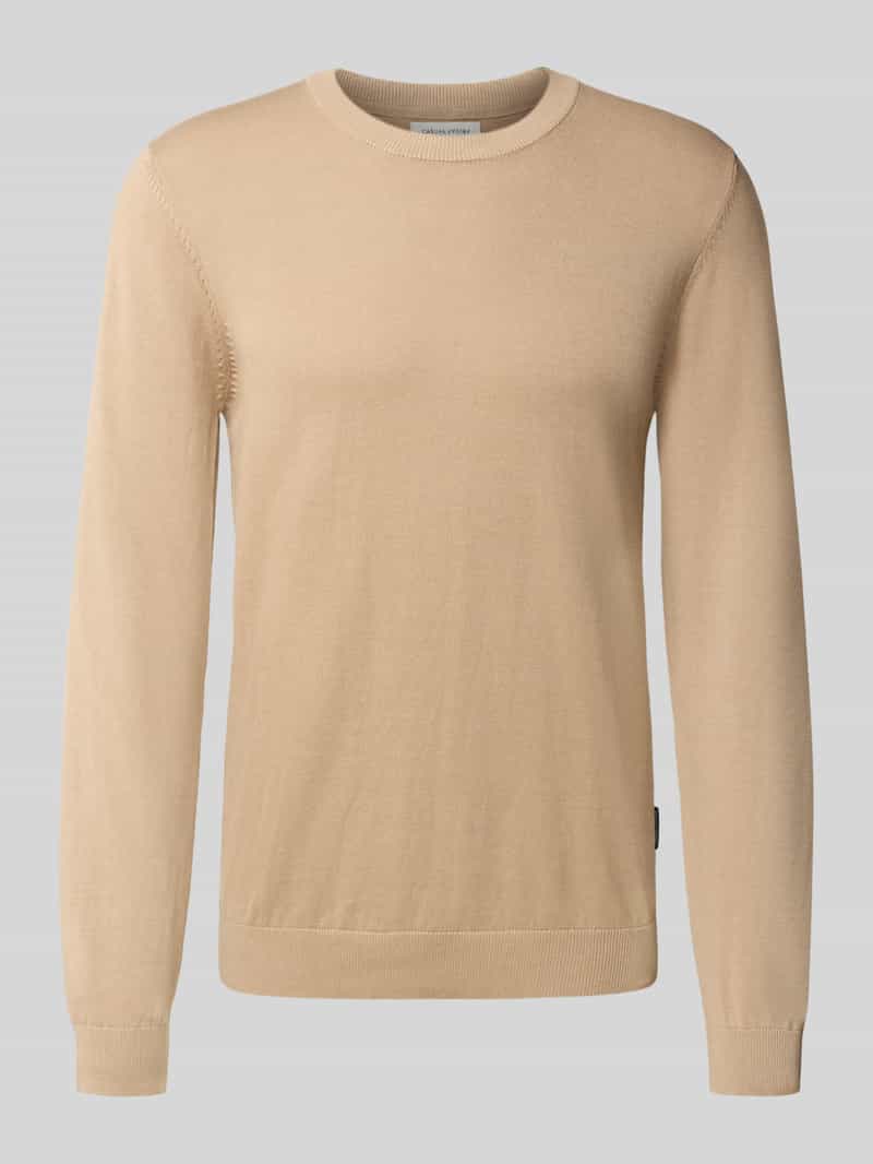 Sweter z dzianiny z okrągłym dekoltem model ‘OSVALD’