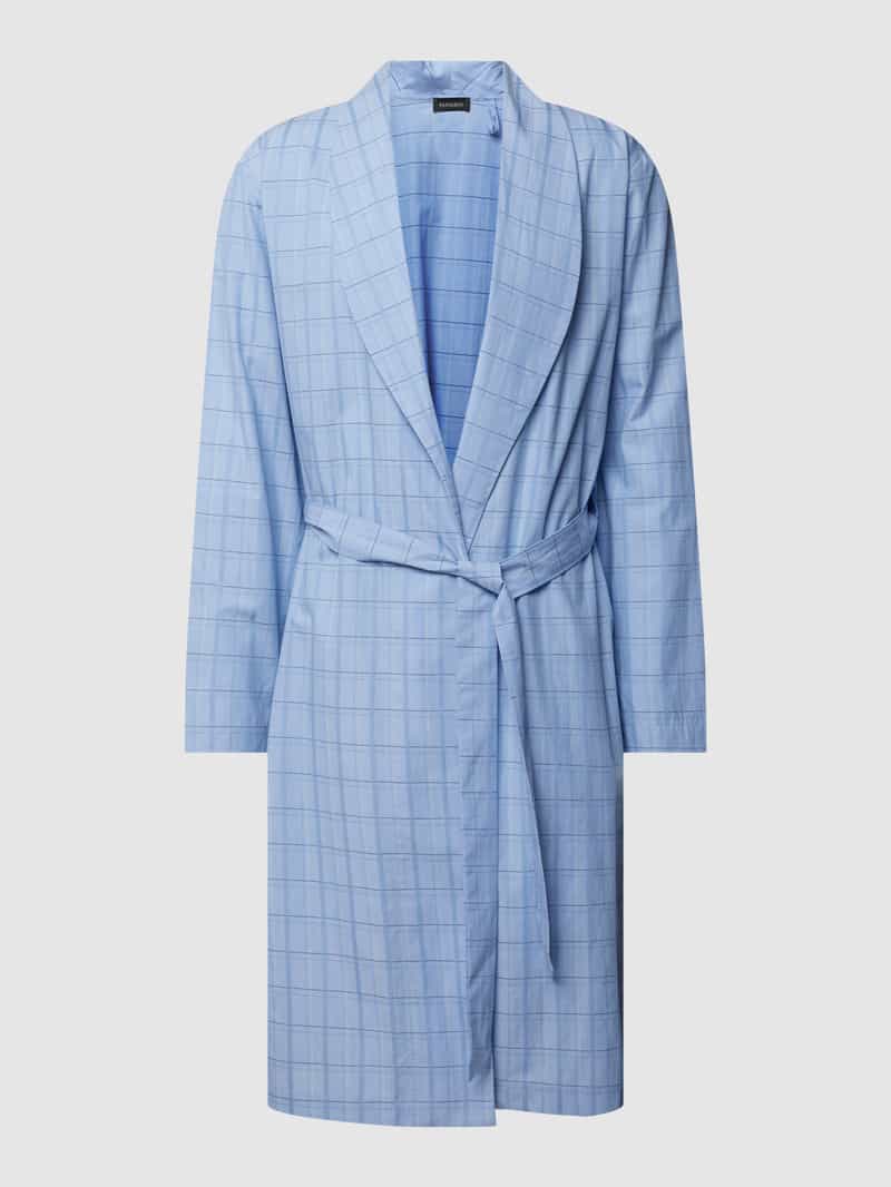 Szlafrok z czystej bawełny ze wzorem w kratę model ‘Ian Robe’
