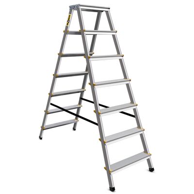 DRABEST Drabina aluminiowa dwustronna certyfikowana 2x7 stopniowa 150 kg