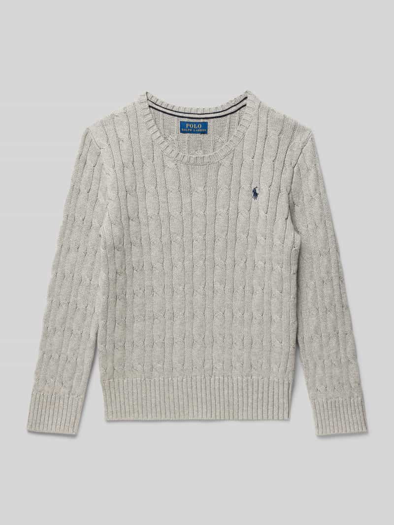 Sweter z dzianiny z prążkowanymi wykończeniami