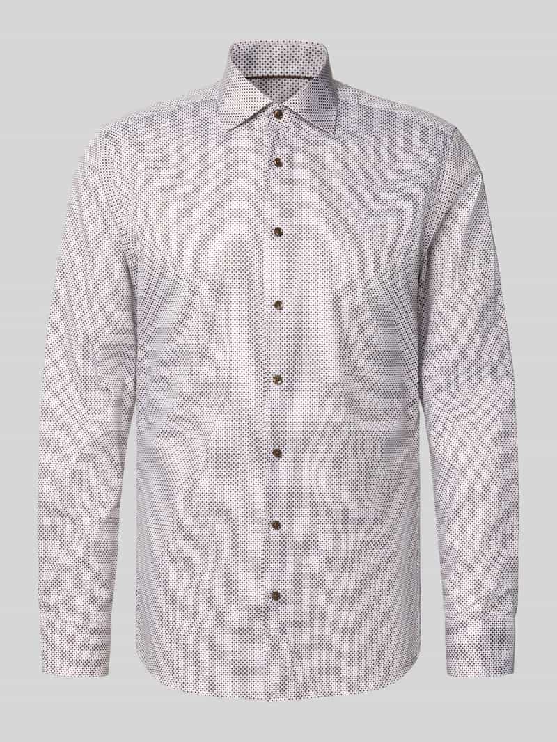 Koszula biznesowa o kroju slim fit z kołnierzykiem typu kent