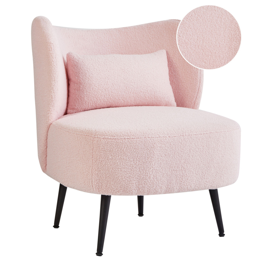 Fotel OTSBY II Boucle Pastelowy róż B598110