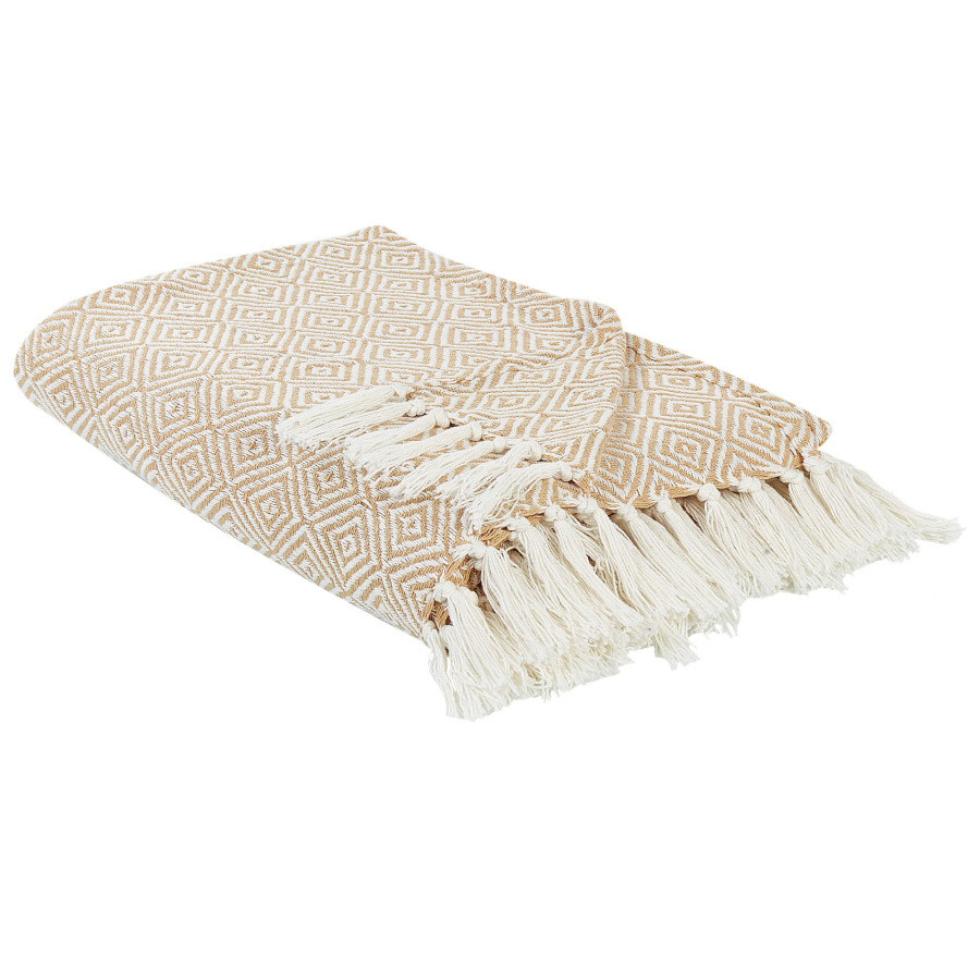 Narzuta na łóżko TOUTLI Bawełna 220 x 240 cm Beżowy B502514