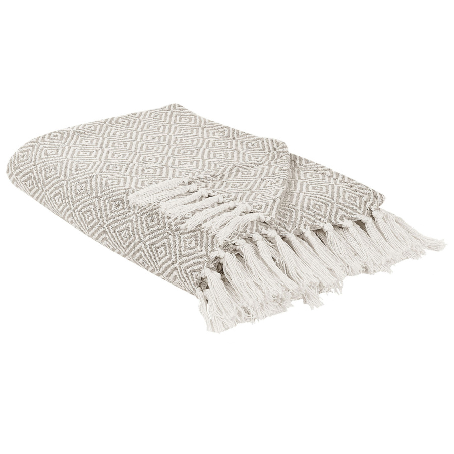 Narzuta na łóżko TOUTLI Bawełna 220 x 240 cm Beżowoszary B502496