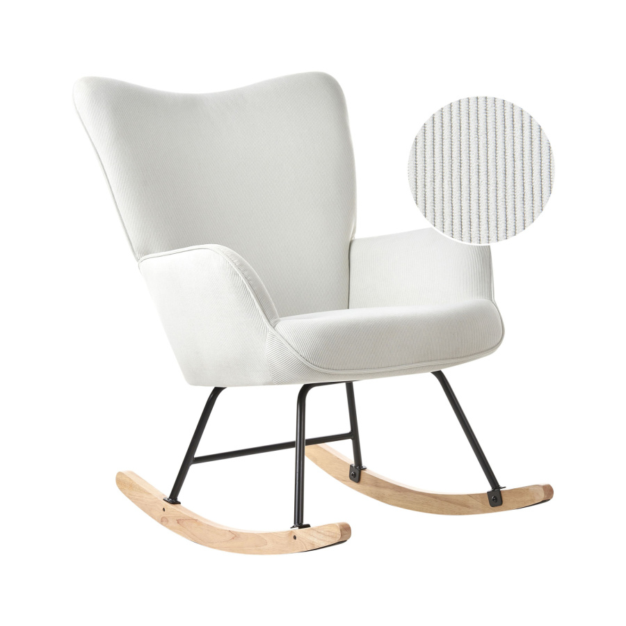 Fotel bujany ARSET Sztruks Złamana biel B580131