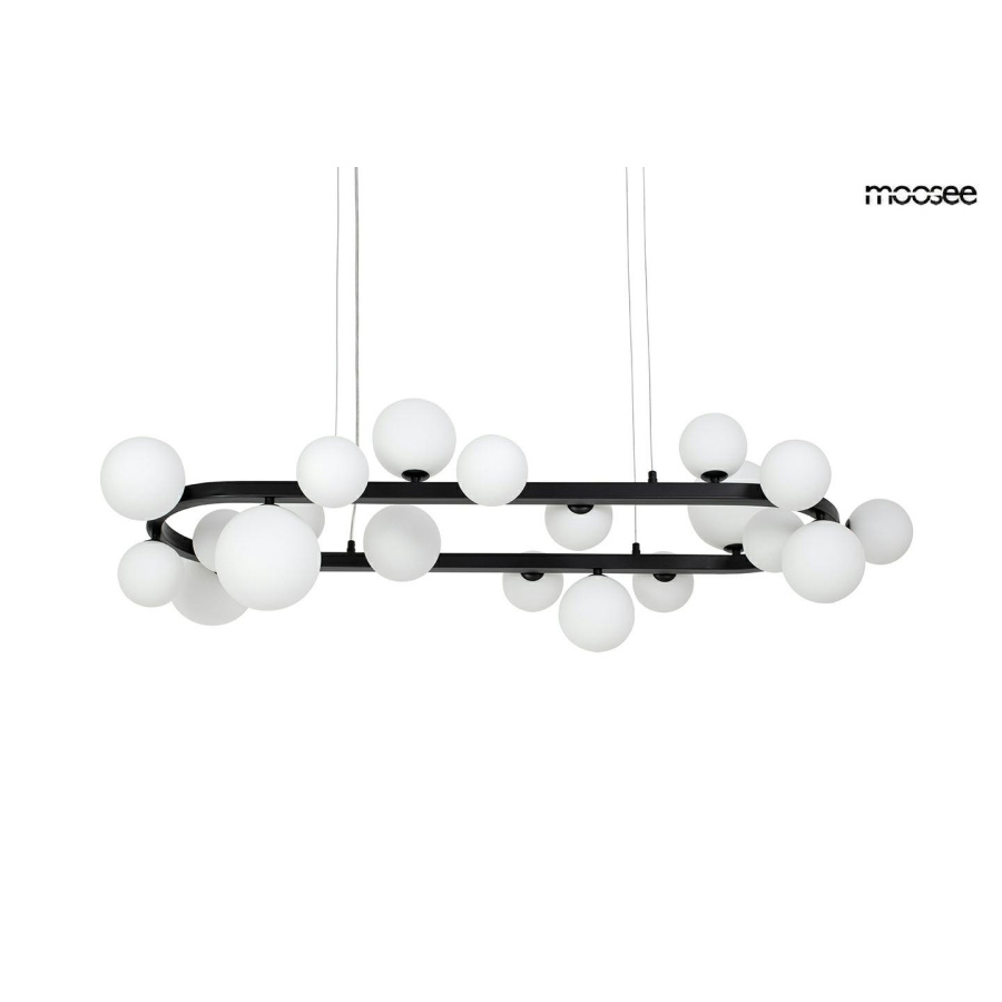 MOOSEE lampa wisząca ALURE OVAL 120 czarna/mleczna MSE1501100606/MILK