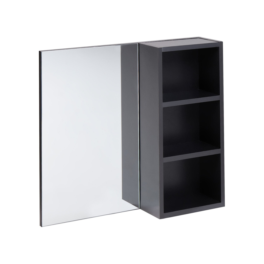 Szafka wisząca łazienkowa z lustrem JOINVILLE 60 cm Czarny B611269
